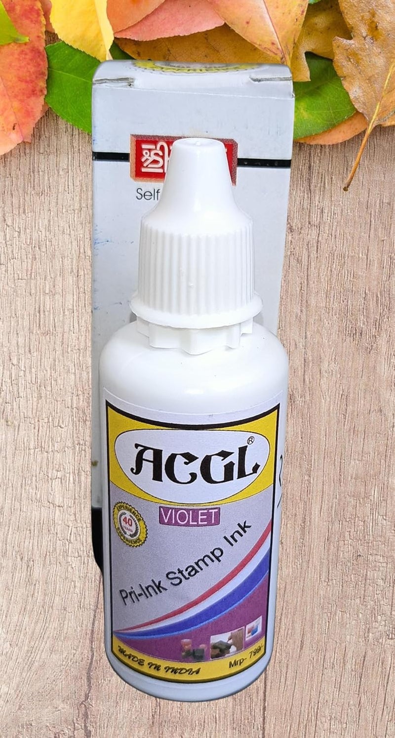 ACGL Stamp Ink Refill for Pre-Ink Stamps (30 ML, 1 PCS) (Violet) - Image 1
