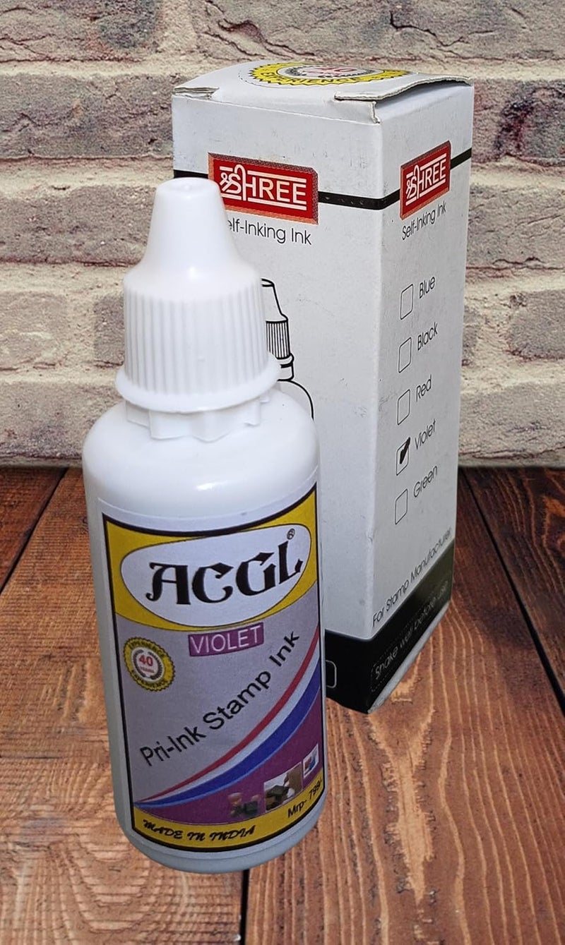 ACGL Stamp Ink Refill for Pre-Ink Stamps (30 ML, 1 PCS) (Violet) - Image 3