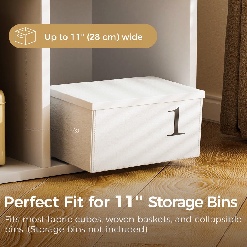 COMHOMA 6 Wood Cube Storage Organizer with Open Back and Removable Back Panels, 11In White Cube Storage Bookshelf, Cubicle Shelf Bookcase for Home Office Bedroom Living Room, Vertical or Horizontal - Image 4