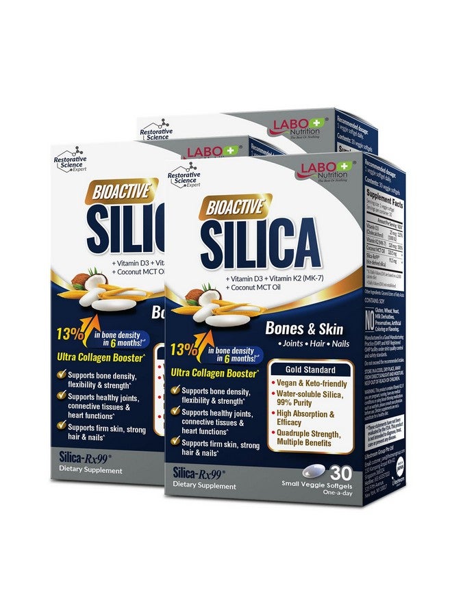 LABO Nutrition Bioactive Silica - For Hair, Skin, Nails, Collagen Formation, Joint & Bone Strength - Support Bone Health & Collagen Booster- 99% Purity Rice-Derived Silica Supplement, 30 Vegan Softgel - Image 1