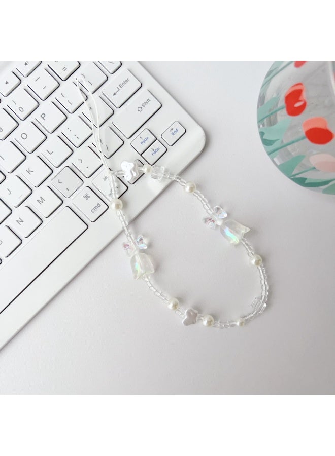 NIBEMINENT Beaded Phone Lanyard, Anti Lost Removable Wrist Strap, Maritime Wind Bracelet Pendant, Phone Keychain Lanyard