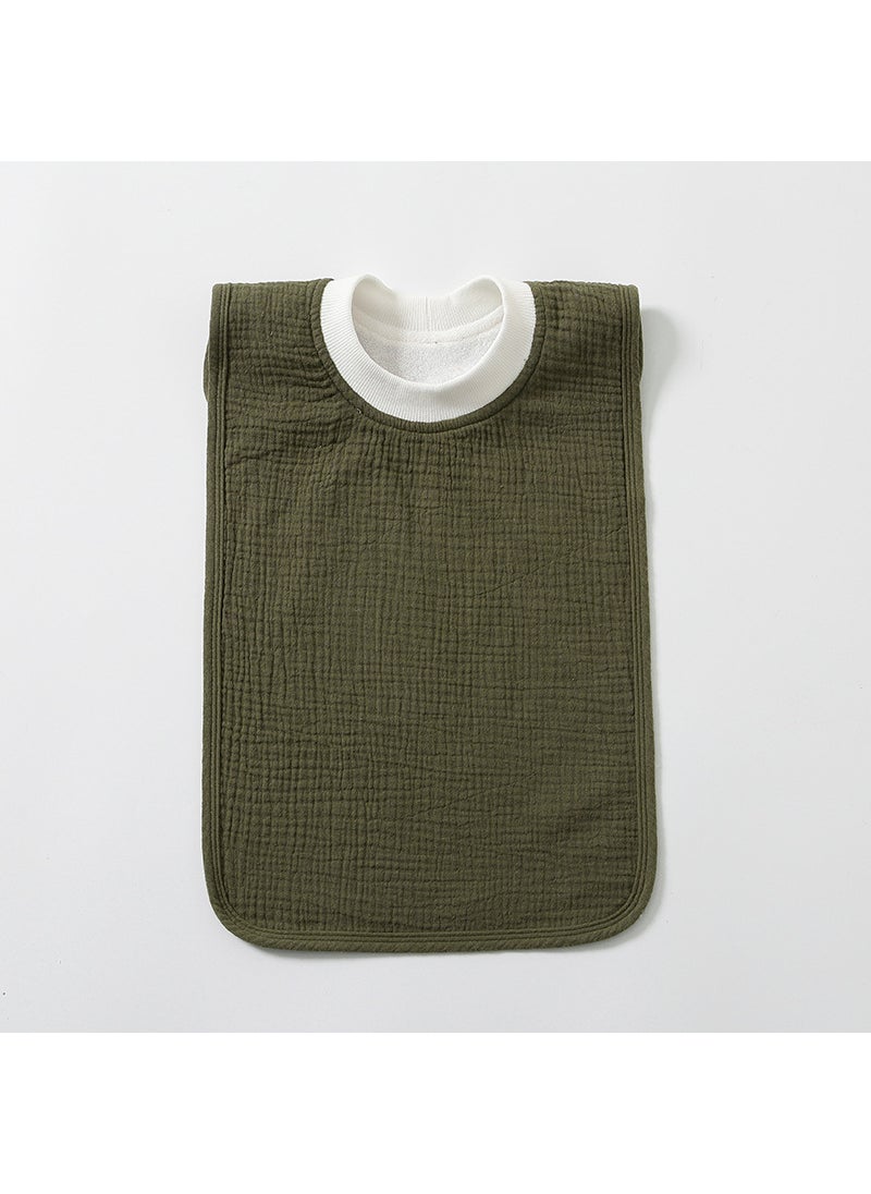Generic Oversized Baby Bibs Waterproof Multi-Use Brown Green (gauze pullover saliva towel) 