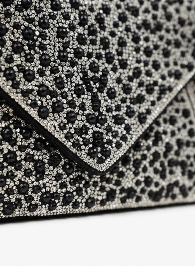 Viny Viny Women's Beaded Crystal Envelope Clutch – Embellished Evening Bag for Parties & Weddings