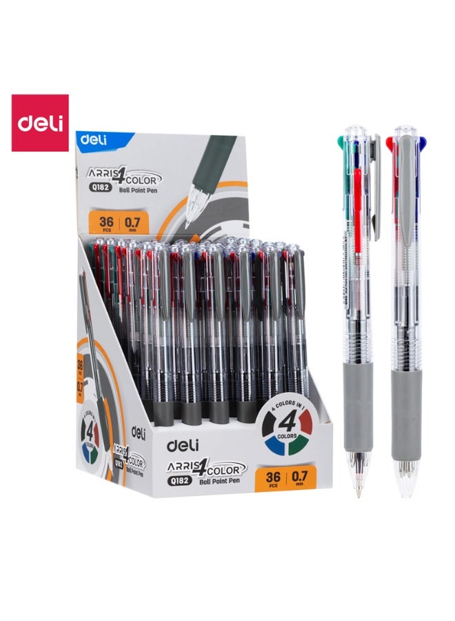 Deli قلم حبر جاف متعدد الألوان 3 قطع بأربعة ألوان حبر - Image 1