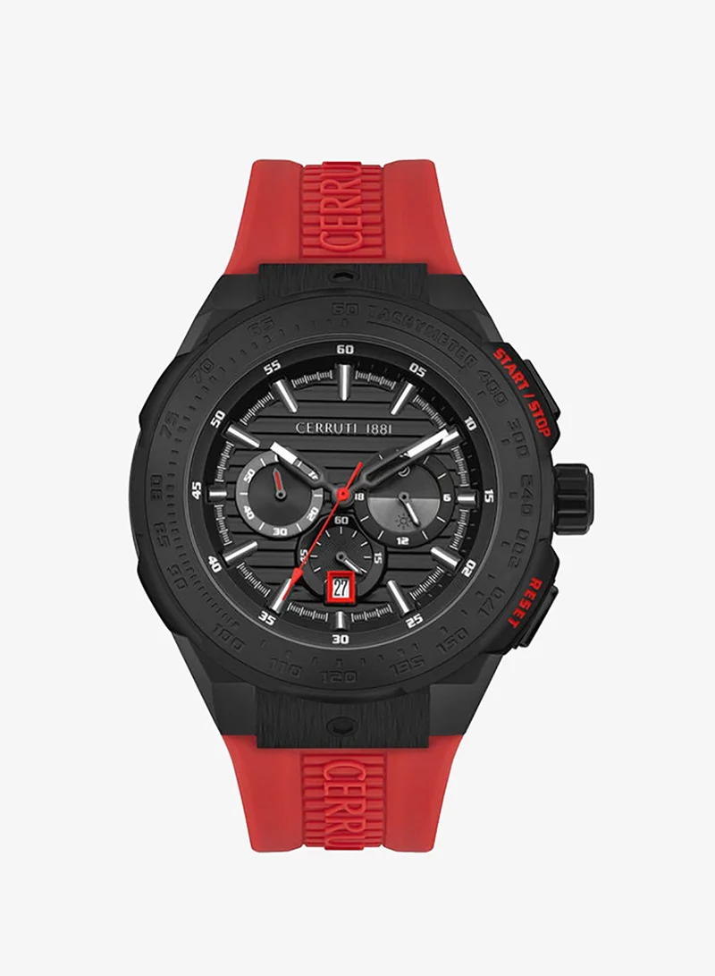 CERRUTI 1881 Ruscello Round Shape Analog Wrist Watch 46 mm - Red - C CRWA30003