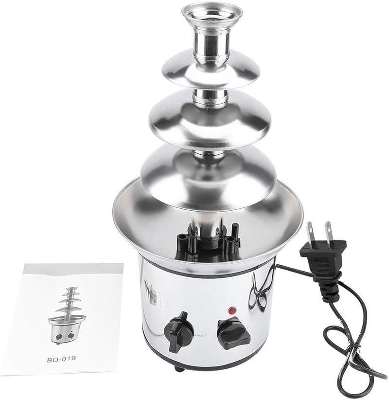 4 Tier Stainless Steel Chocolate Fondue Fountain Electric Melting Warmer Machine - Image 1