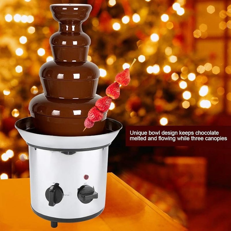 4 Tier Stainless Steel Chocolate Fondue Fountain Electric Melting Warmer Machine - Image 3