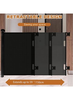 Child Baby 59” Wide Safety Gate; Retractable Design For Home Or Travel; Doorways Stairs Hallways Indoor Outdoor (Black) - pzsku/Z1853979C34B174D7B653Z/45/_/1698513903/29cf8c80-b32f-4dee-9bae-0b672c374a77