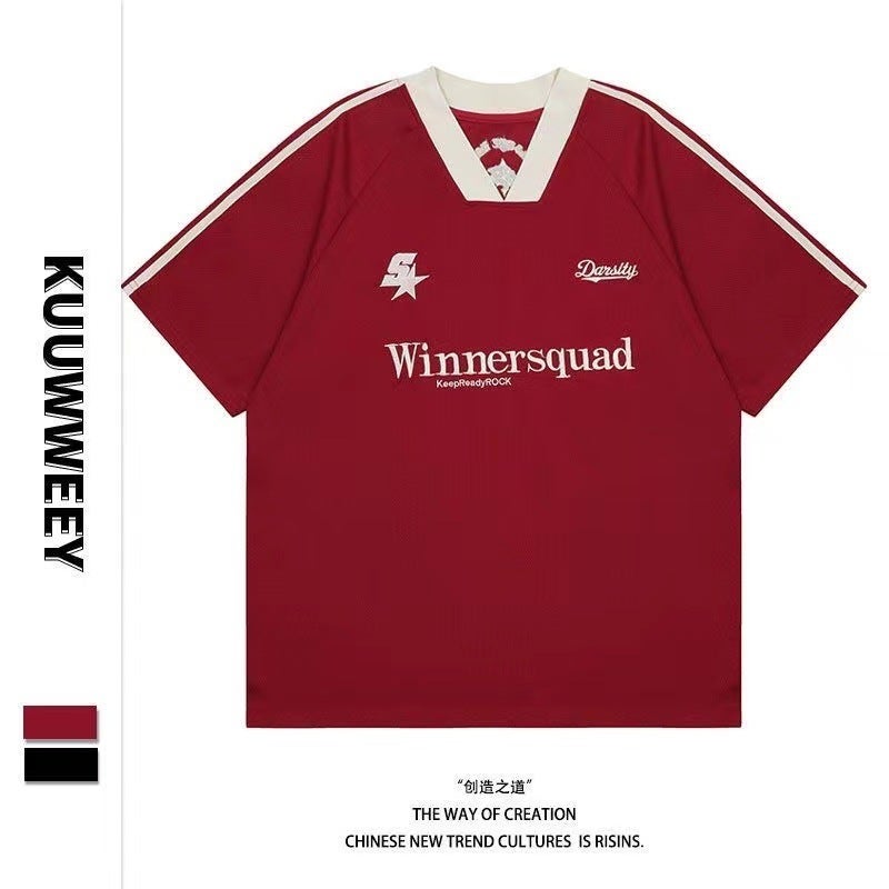 American Style Oversize Men's V-Neck Short-Sleeved T-Shirt – Casual Summer Fashion - Image 3