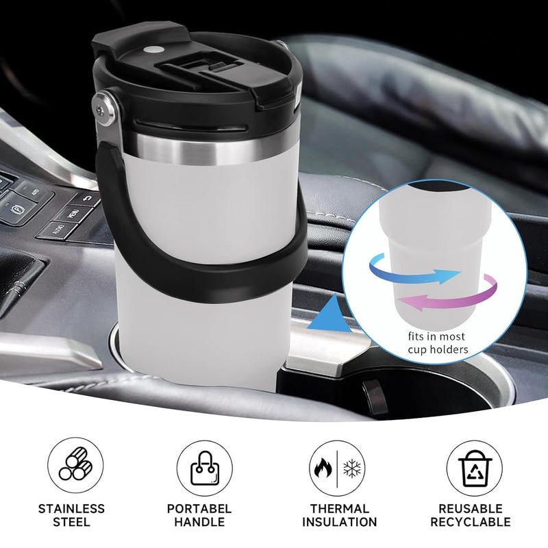 BLAGO 30oz 900ML Stainless Steel Double Vacuum Insulated Tumbler with Lid and Straw for Hot and Cold Beverages 1 White - Image 4