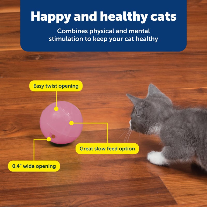PetSafe SlimCat Interactive Feeder - Combines Play with Mealtime - Adjustable Portions - BPA-Free Plastic - Slow Feeder for Digestion - Lightweight, Dishwasher-Safe Toy - Pink - Image 5