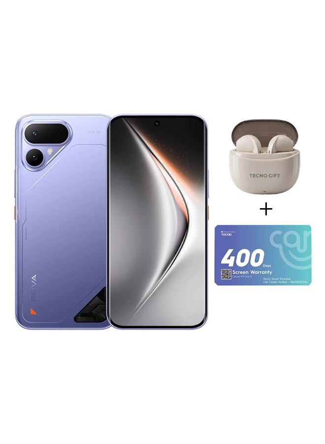 تكنو بوفا كيرف 2 5G 8GB RAM 256GB بنفسجي غامض مع سماعات أذن وبطاقة ضمان شاشة لمدة 400 يوم - النسخة الشرق أوسطية - Image 1