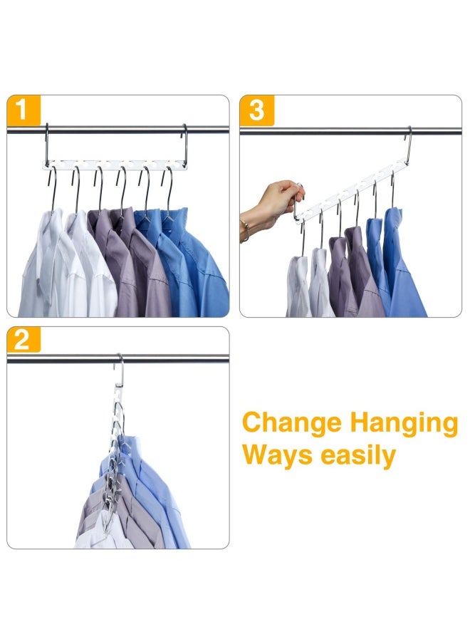 HOUSE DAY 10.5 Inch Closet Space Saving Wardrobe Clothing Magic Hangers Oragnizer Heavy Chrome Hangers Updated Hook Design Pack Of 8  - Image 2