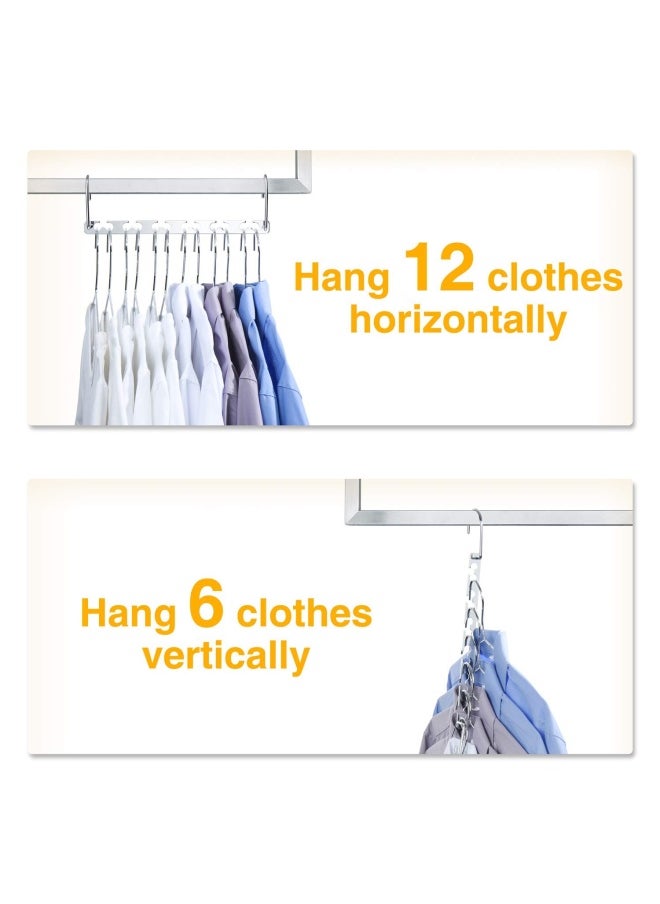 HOUSE DAY 10.5 Inch Closet Space Saving Wardrobe Clothing Magic Hangers Oragnizer Heavy Chrome Hangers Updated Hook Design Pack Of 8  - Image 4