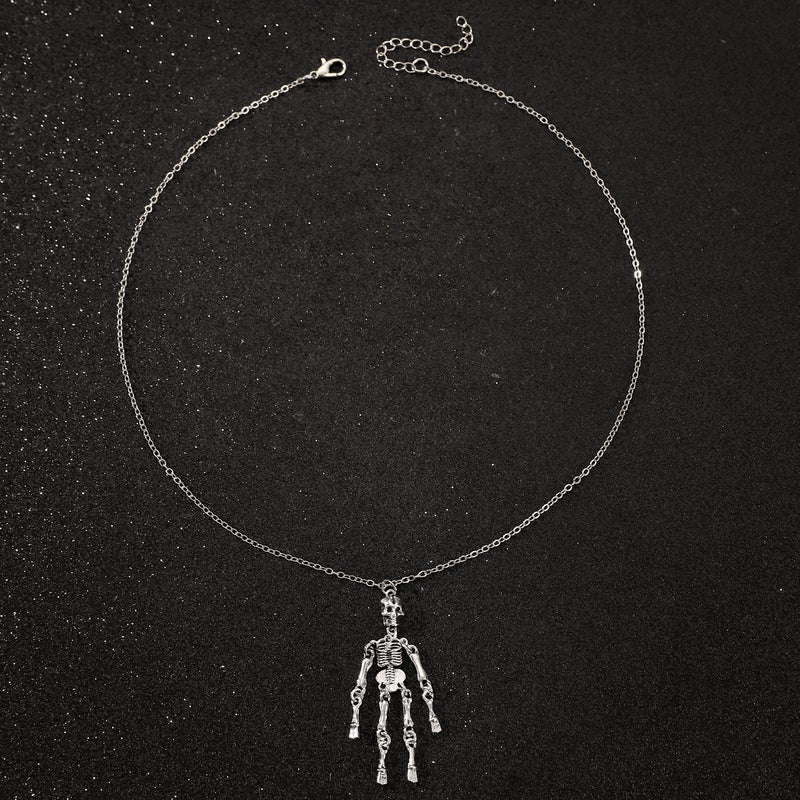 ofeankri European and American Style Punk Necklace with Halloween Retro Dark Skull Pendant - Fashionable Sweater Chain for Men and Women - Image 3