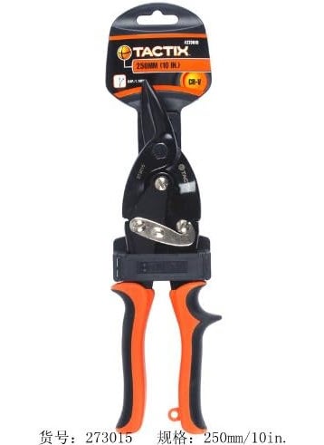 Tactix Tactix 273015 Aviation Scissors Right Cut Tin Snip 10Inch BlackOrange  - Image 2