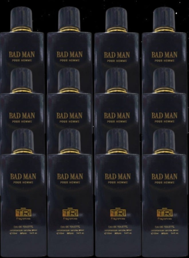 TRI 12 Pieces Bad Man Perfume For Men 100ml EDT - Image 1