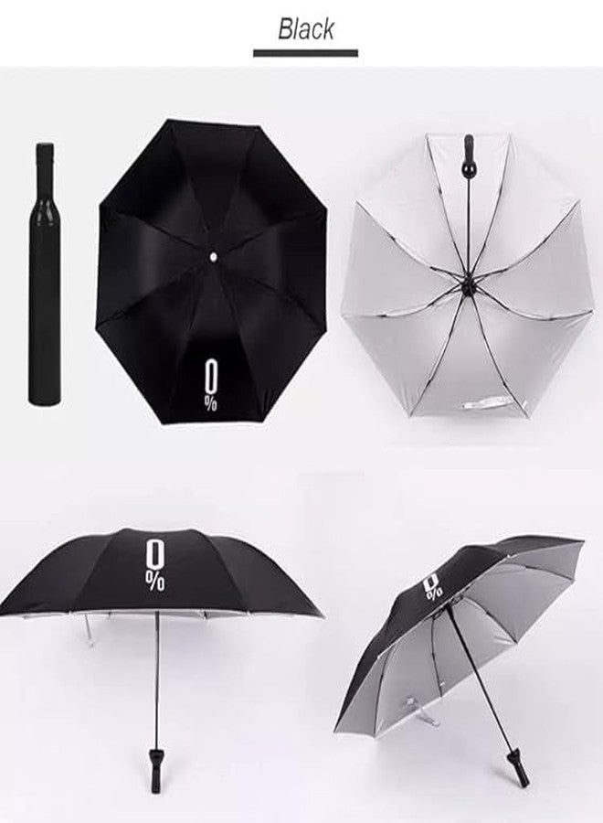 MARTEEN UV protection MULTICOLOUR Umbrella Automatic open close for rain and sun protection 3 fold umbrella for men women kids boys girls big size large three fold stylish folding under windproof travel (Black) - Image 2