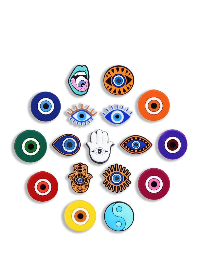 Excefore Croc Jibbitz Shoe Charms for Croc 25 Pcs Evil Eyes Shoe Decoration Charms, Bracelet Wristband Accessories Party Gifts  - Image 4