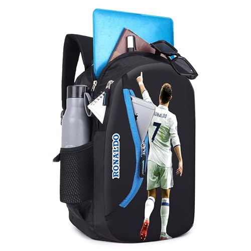 Ronaldo School Bag 18 Inch Cristiano Printed Travel Daytrip Office College Casual Backpack for Girls & Boys Multi-Purpose Bag - Image 4