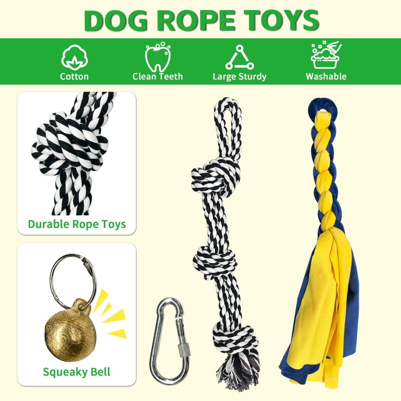 GRETMIX Tether Tug Outdoor Dog Toy, Interactive Exercise Game in Yard, Tether Tug with 2 Rope Toy and Bell for Large Medium Small Dog, Pull Chase and Tug of War - Image 5