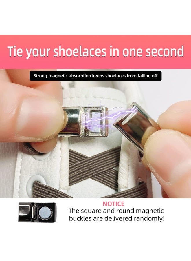 KISSUN 6Pcs Shoelaces Buckle Lock Metal Quick Magnetic No Tie Shoelaces Magnetic Shoe Strings for Kids Adults - Image 3