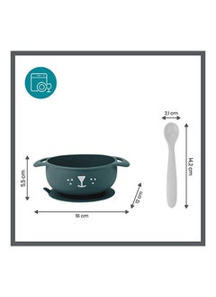babymoov 2-Piece Silicone Bowl And Spoon Weaning Set In Blue, Soft Silicone Material, Non-Slip Base, Ergonomic Spoon Design, Microwave And Dishwasher Safe, Lightweight And Portable  - Image 2