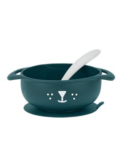 babymoov 2-Piece Silicone Bowl And Spoon Weaning Set In Blue, Soft Silicone Material, Non-Slip Base, Ergonomic Spoon Design, Microwave And Dishwasher Safe, Lightweight And Portable  - Image 1