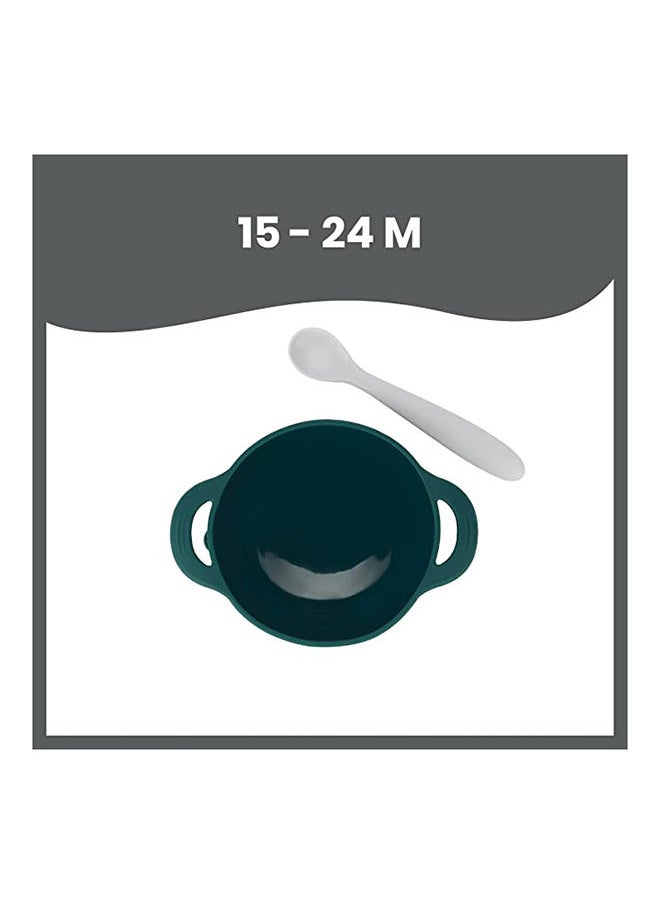 babymoov 2-Piece Silicone Bowl And Spoon Weaning Set In Blue, Soft Silicone Material, Non-Slip Base, Ergonomic Spoon Design, Microwave And Dishwasher Safe, Lightweight And Portable  - Image 3