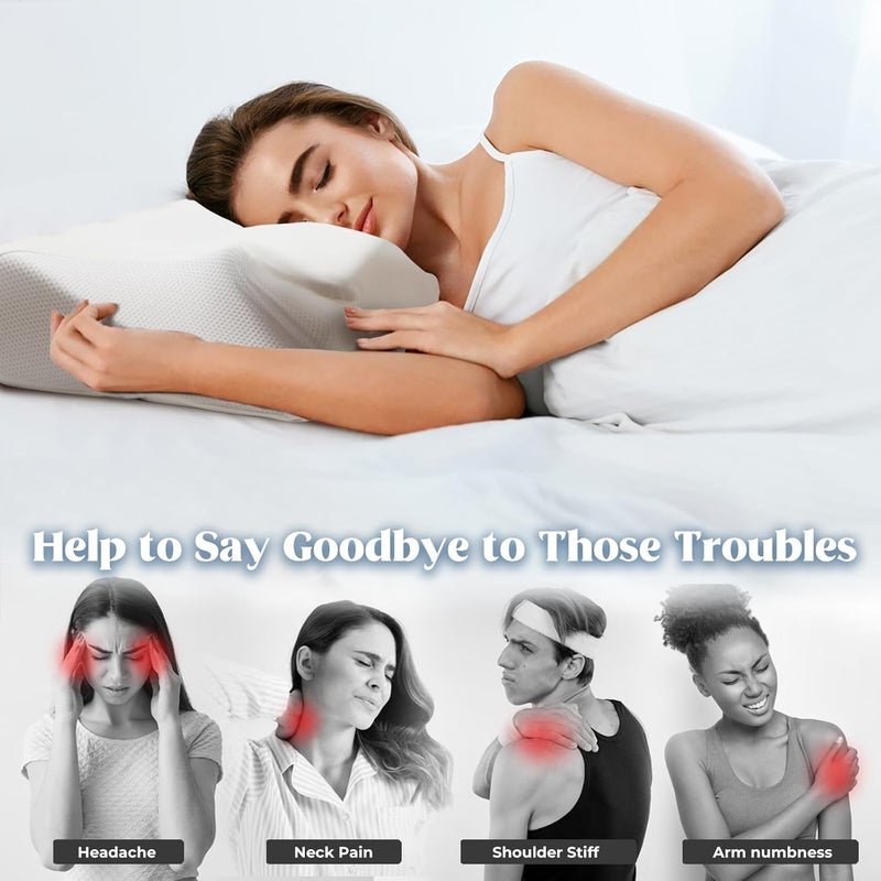 BEDCOOL Cervical Neck Pillow for Sleeping Ergonomic Pillow Contour Neck Support Memory Foam Pillows for Back, Side Sleeper Pillows - Image 4