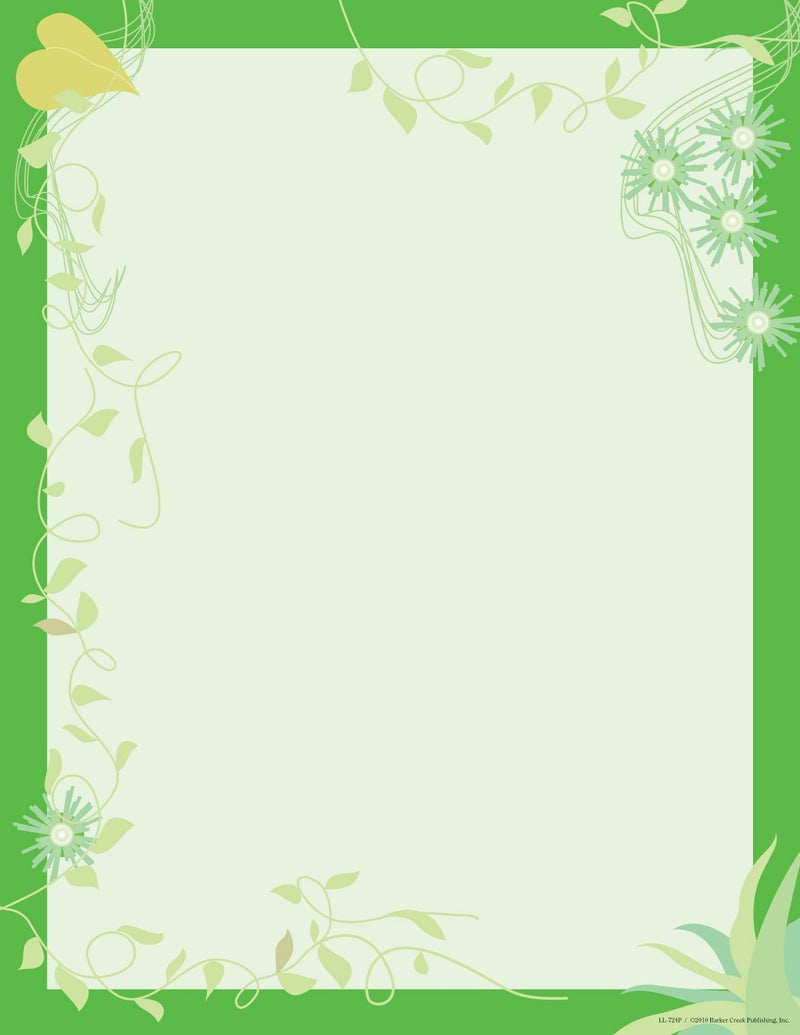 Barker Creek Designer Computer Paper, Go Green, 8.5” x 11”, Decorative Printer Paper, Stationery, 50 Sheets per Pkg, Home, School and Office Supplies (724) - Image 1