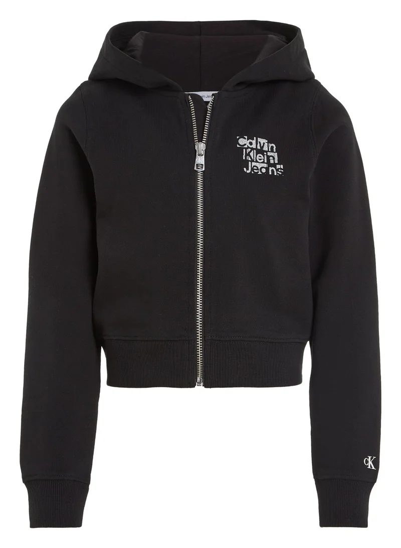 Calvin Klein Jeans Kids Logo Zip Through Hoodie