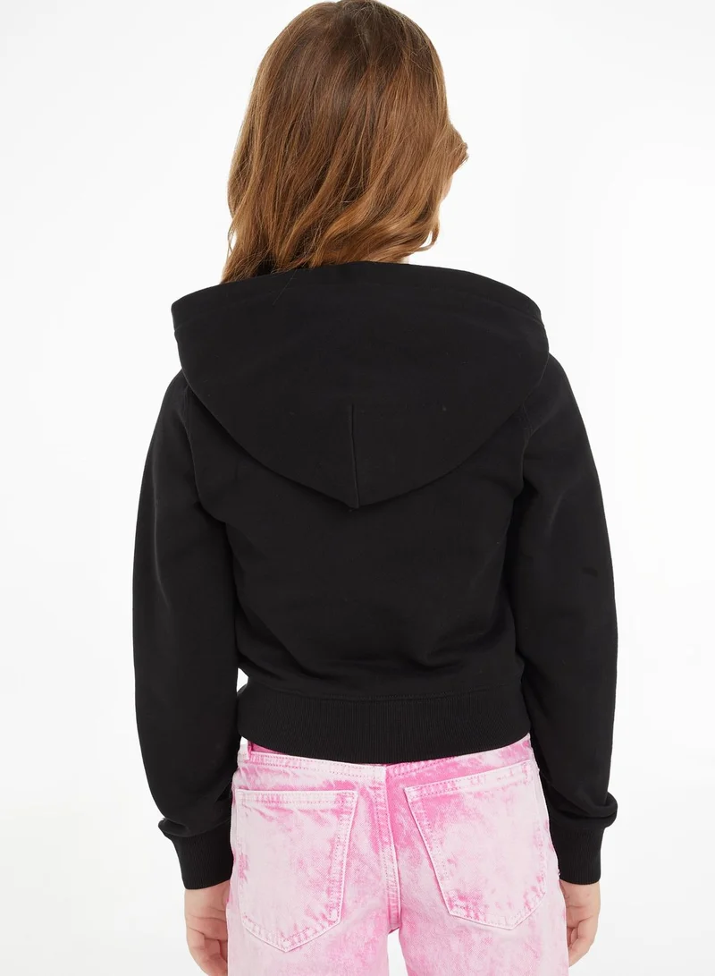 Calvin Klein Jeans Kids Logo Zip Through Hoodie