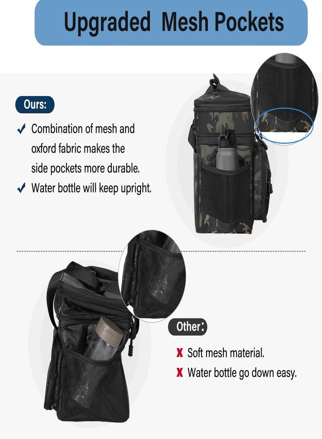 TENKIST Lunch Box Cooler Bag - Insulated Tactical Lunchbox for Men - Large Lunch Pail - 25L Black Camo - Image 3