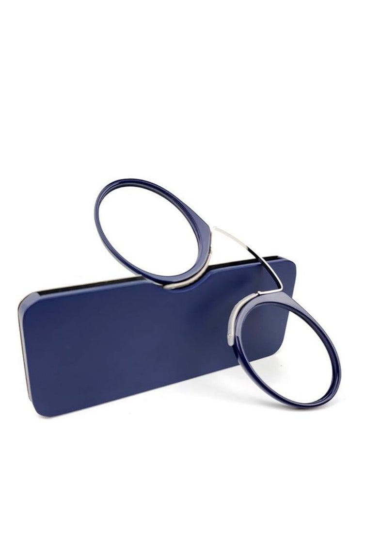 Find My Reader Armless Thin Reading Glasses - Clip on Nose Readers Mini Slim Lightweight for Men Women (BLUE, 350) - Image 1