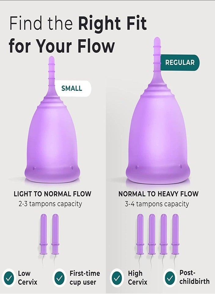 Ecoblossom كوب الدورة الشهرية للنساء القابل لإعادة الاستخدام عبوة من قطعتين - Image 5
