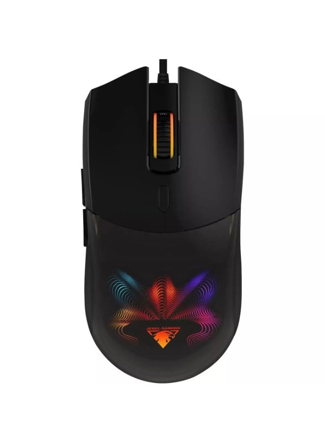 جي ديل ماوس الألعاب GM1320 RGB - مستشعر بصري 7200 نقطة في البوصة - معدل استطلاع 1000 هرتز - 7 أزرار كابل مضفر - Image 1