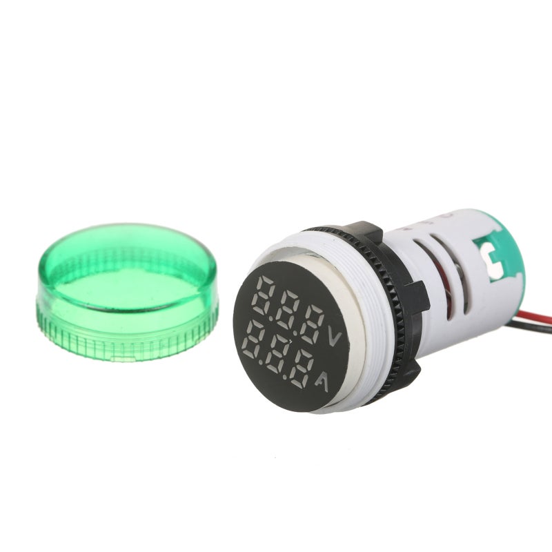 مقياس الفولتميتر: لوحة دائرية خضراء مقاس 30*30 مم - شاشة LED ثلاثية الأرقام عالية السطوع، نطاق AC واسع 0-100 أمبير و 50-500 فولت لاستخدام في الكهرباء والاتصالات الهاتفية والميكانيكا - Image 3