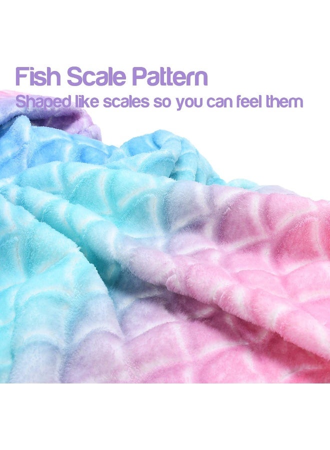 Catalonia Catalonia Kids Mermaid Tail Blanket, Super Soft Plush Flannel Sleeping Snuggle Blanket for Girls  - Image 5