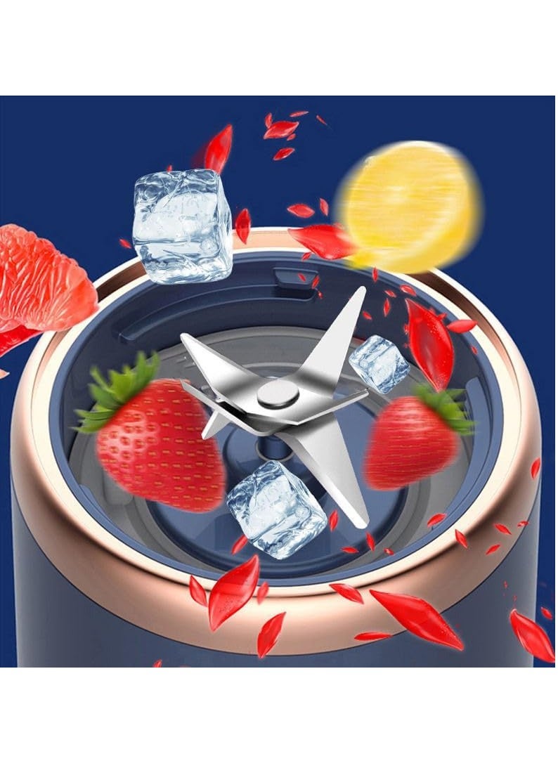 روییيس خلاط شخصي للمخفوقات والعصائر، خلاط محمول، عصارة فواكه قابلة للشحن عبر USB مع 6 شفرات، خلاطات محمولة للسفر الرياضي وفي الهواء الطلق، خلاط كهربائي صغير - Image 2