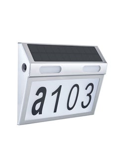 Generic Solar Address Sign Stainless Steel Durable House Numbers 3 Lighting Colors Modes Waterproof Modern House Numbers Lighted Address Plaque Outdoor LED Llluminated Address Numbers For House  - Image 1