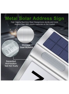 Generic Solar Address Sign Stainless Steel Durable House Numbers 3 Lighting Colors Modes Waterproof Modern House Numbers Lighted Address Plaque Outdoor LED Llluminated Address Numbers For House  - Image 2