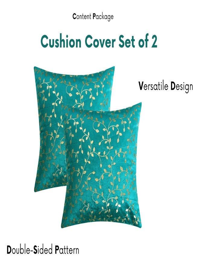 RD TREND Velvet Cushion Covers, 40 x 40 cm/16 x 16 inches, Pack of 2,250 TC, Side Zipper (Sea Green) - Image 5