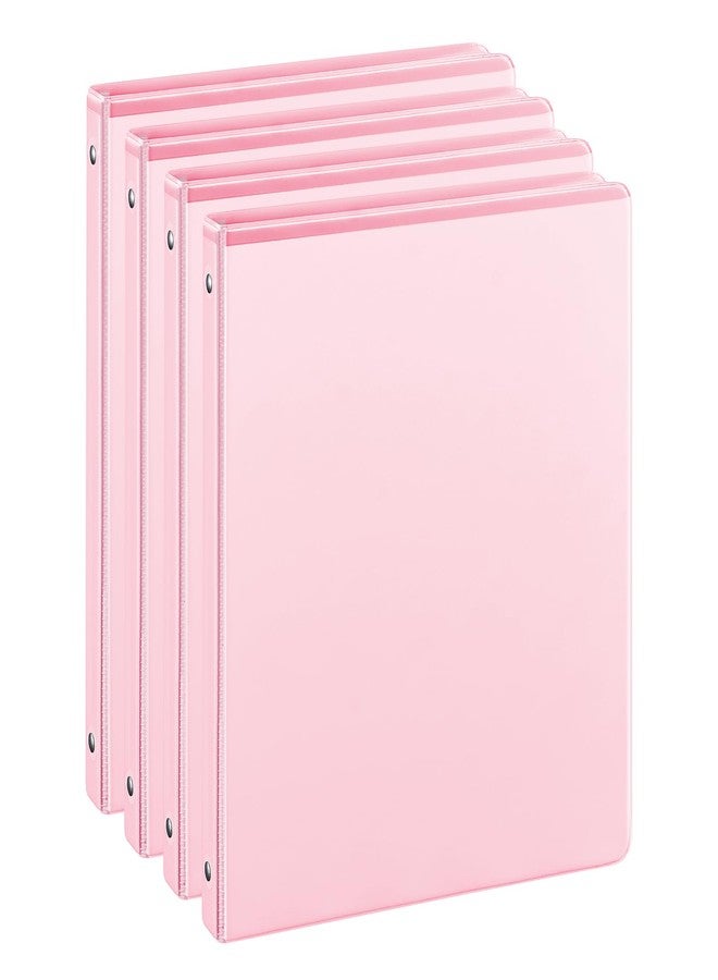 SUIN 1/2'' 3-Ring-Binder with Pockets, 200 Sheets Capacity, 0.5 inch Binders fits 11" x 8.5" US Letter Size, Assorted 4 Pastel Colors - Ideal for School, Office, and Home Use (0.5'' - Pink) - Image 1