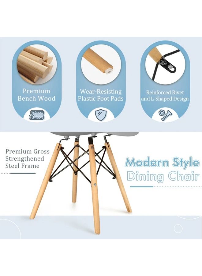 Taimi 6-Piece Office Chair with Wood Legs grey 70x40x40cm  - Image 5