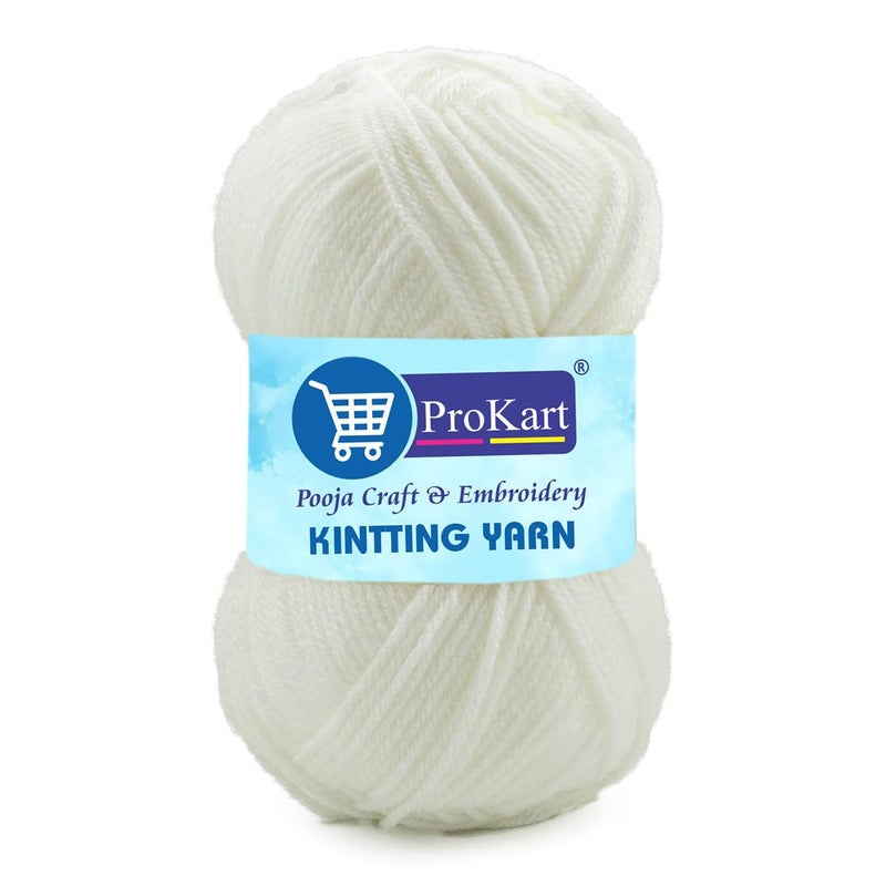ProKart Premium Woolen 4 ply Hand Knitting Wool Yarn | Fine Weight Knitted and Crocheted Soft Yarn for Sweater, Scarf, Hat, Baby Clothes, Baby Sports, Purse, Gift Bags & DIY Craft Accessories Projects (1 Ball/100 Gram Each) (White, 100gms x 1 Pack) - Image 5