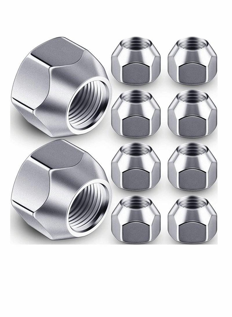 Y&D 20 Inch Trailer Lug Nuts 10 Pieces 509 Tire Lugs Wheel Acorn Nut Silver Open End Finish for Trailers Screw Iron Rim  - Image 1