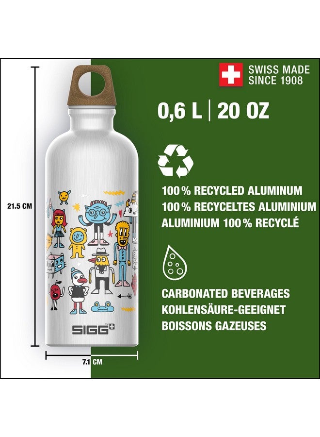 Sigg Aluminium Kids Water Bottle Traveller Myplanet Friends Suitable For Carbonated Beverages Leakproof Lightweight Bpa Free Climate Neutral Certified 20Oz - Image 2