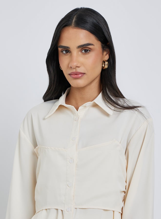 Styli Spread Collar Buttoned Long Sleeve Shirt - Image 3