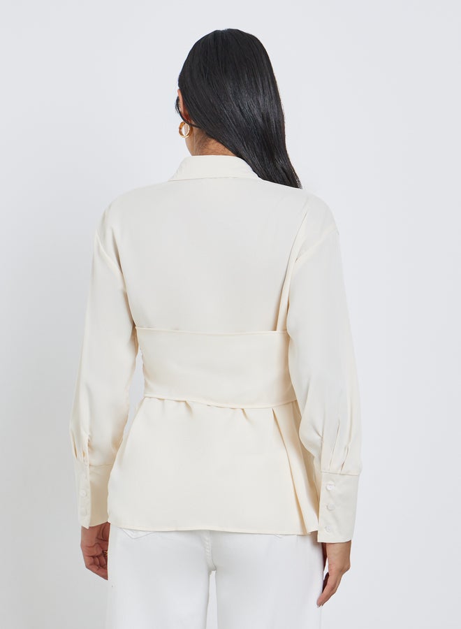 Styli Spread Collar Buttoned Long Sleeve Shirt - Image 4